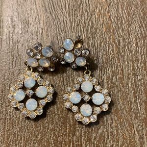 Iridescent floral statement earrings